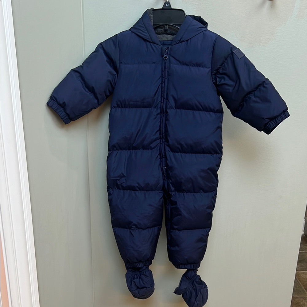 GAP Blue Quilted Footies One Piece snowsuit